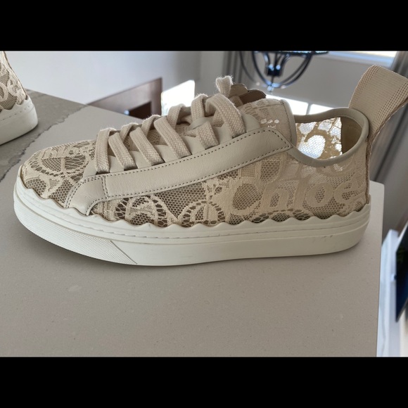 Chloe Lauren beige lace sneakers - Picture 7 of 9